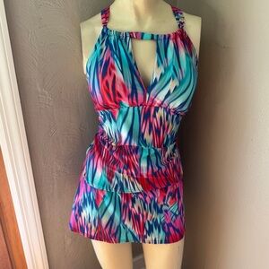 Sunsets tankini skort bottom two piece swim suit size s/m nwt colorful print